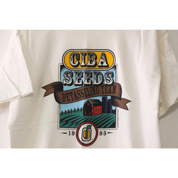 Vintage Ciba Seeds Detasseling Team 1995 T Shirt XL - Picture 2 of 4